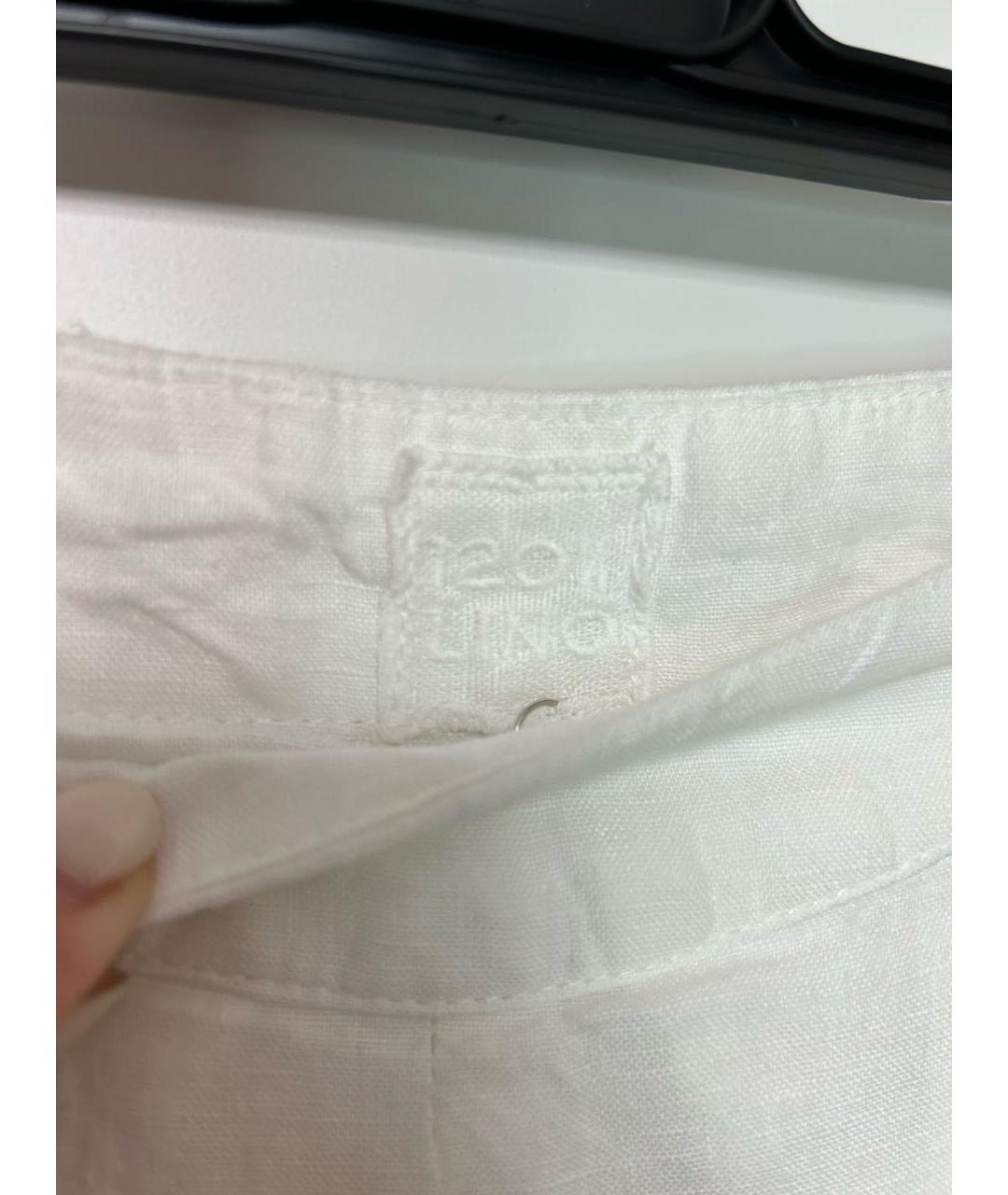 120%LINO Белые льняные брюки широкие, фото 2