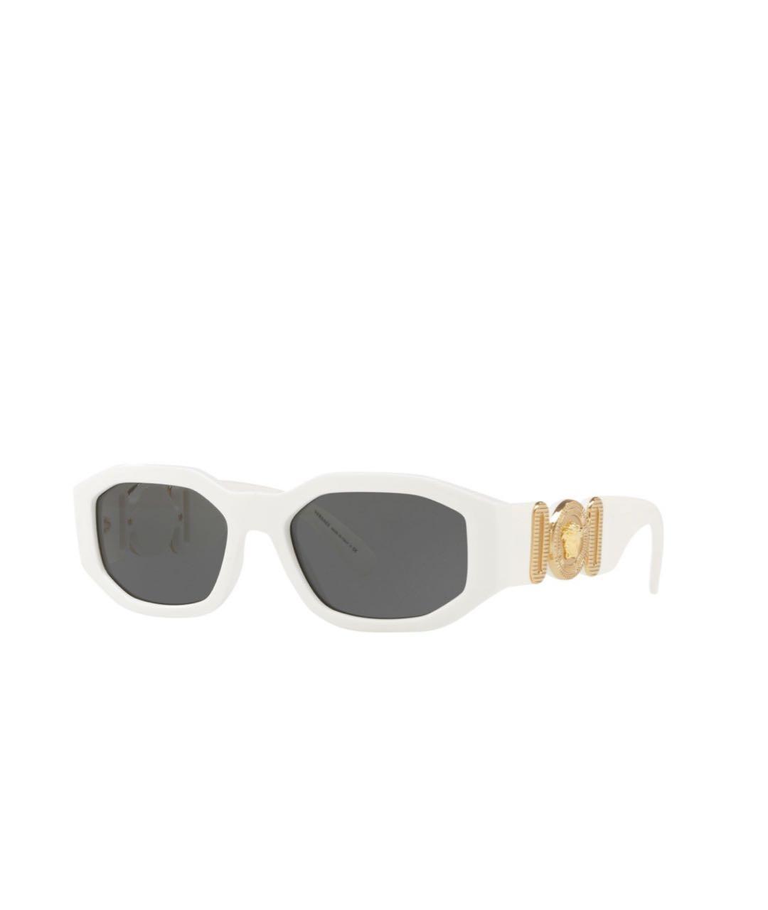 VERSACE Белые пластиковые солнцезащитные очки, фото 1