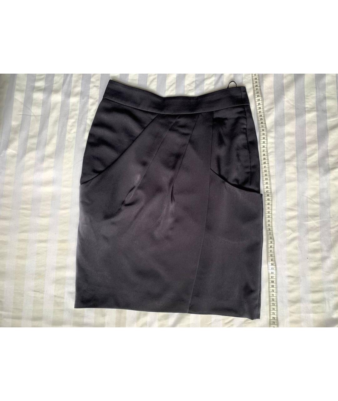 HUGO BOSS Черная атласная юбка мини, фото 4