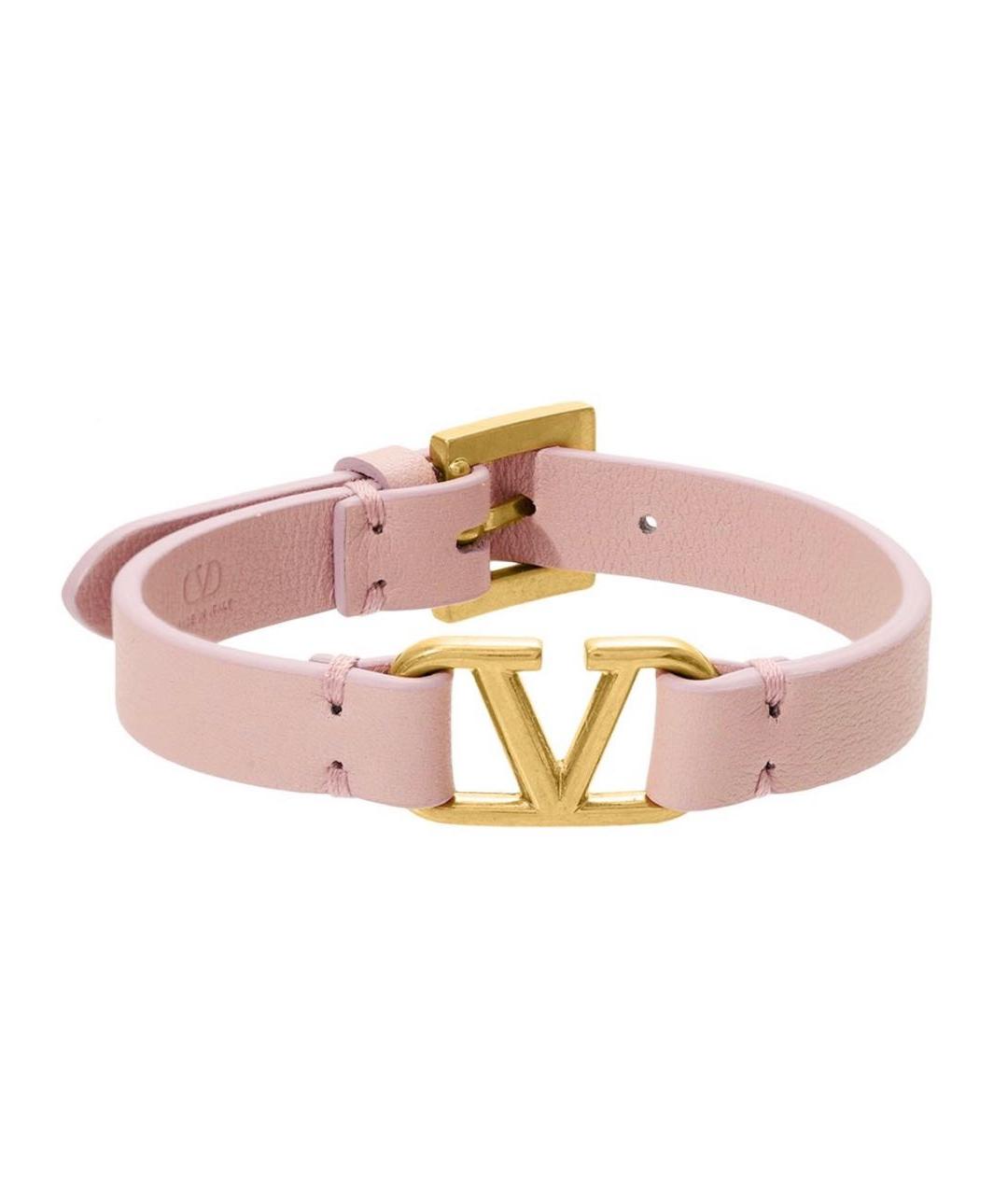 VALENTINO Розовый кожаный браслет, фото 1