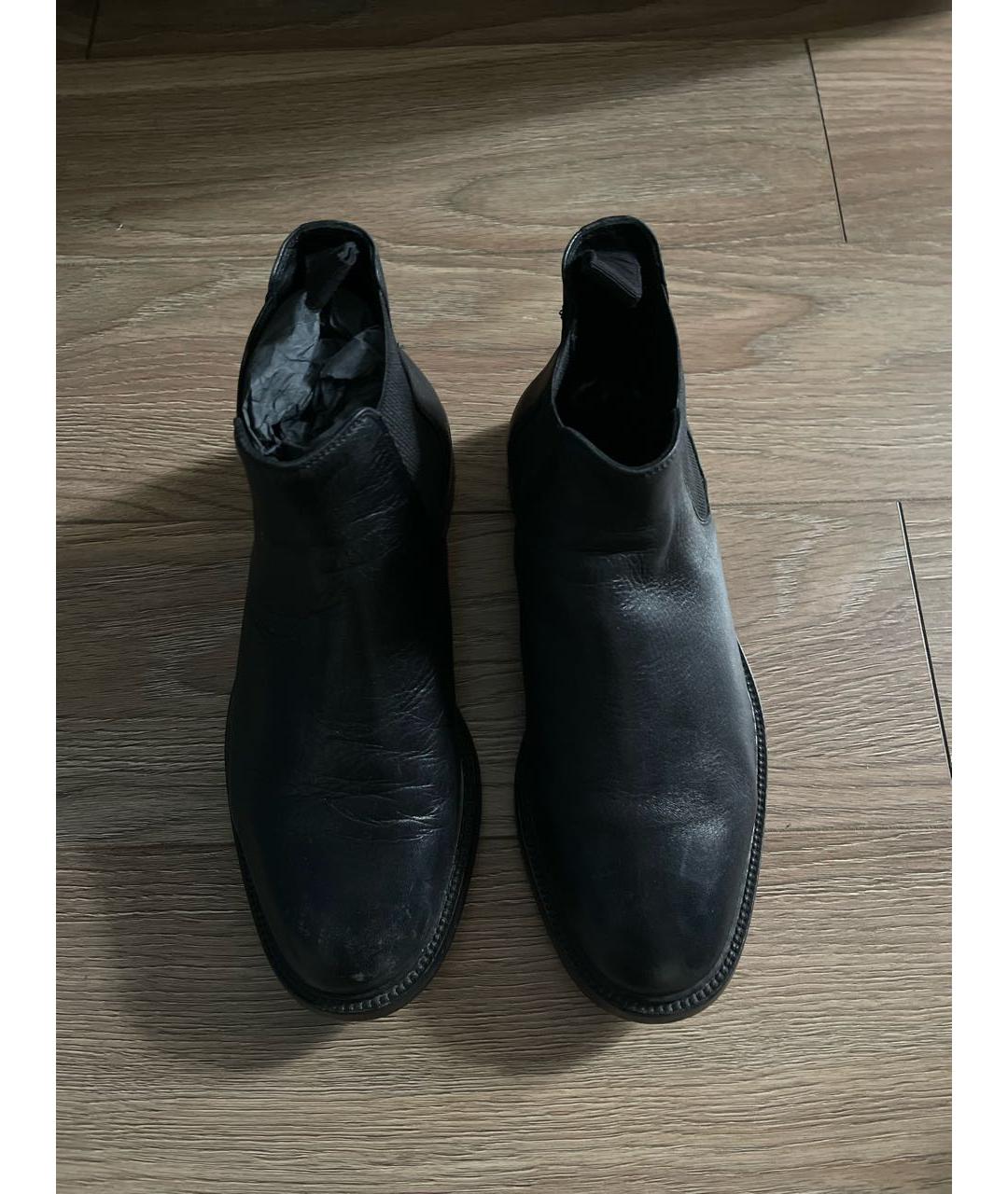 DOLCE&GABBANA Черные кожаные низкие ботинки, фото 2