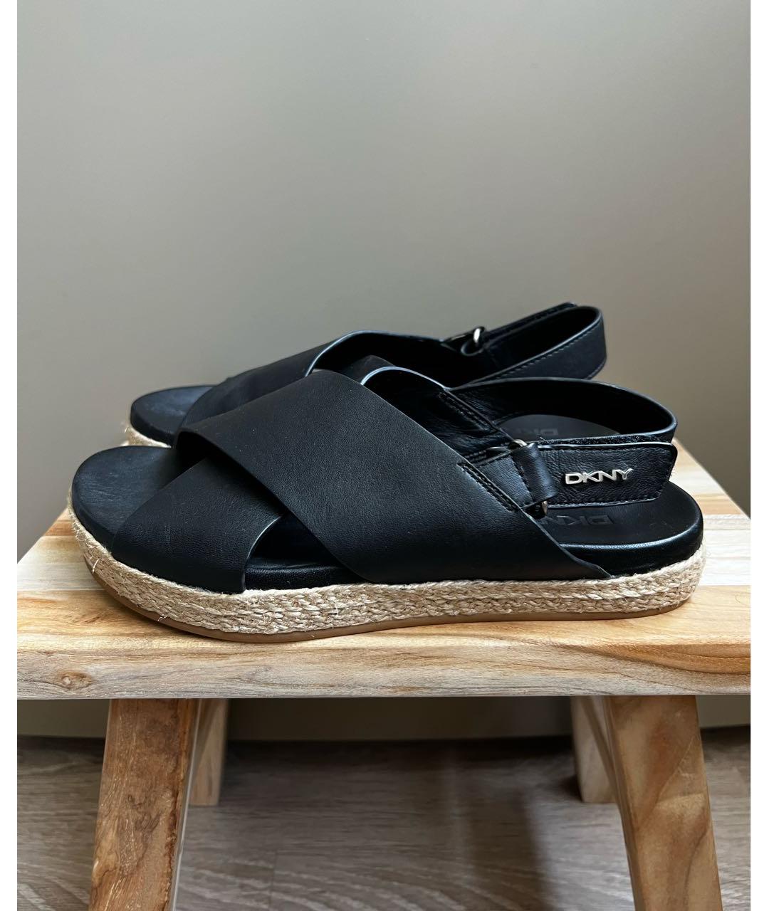 DKNY Черные кожаные сандалии, фото 5