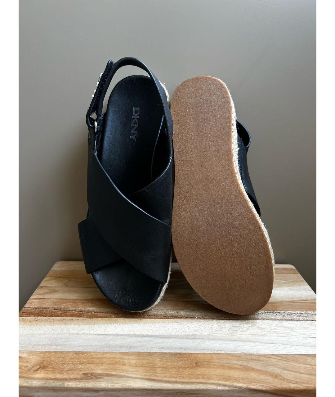 DKNY Черные кожаные сандалии, фото 3