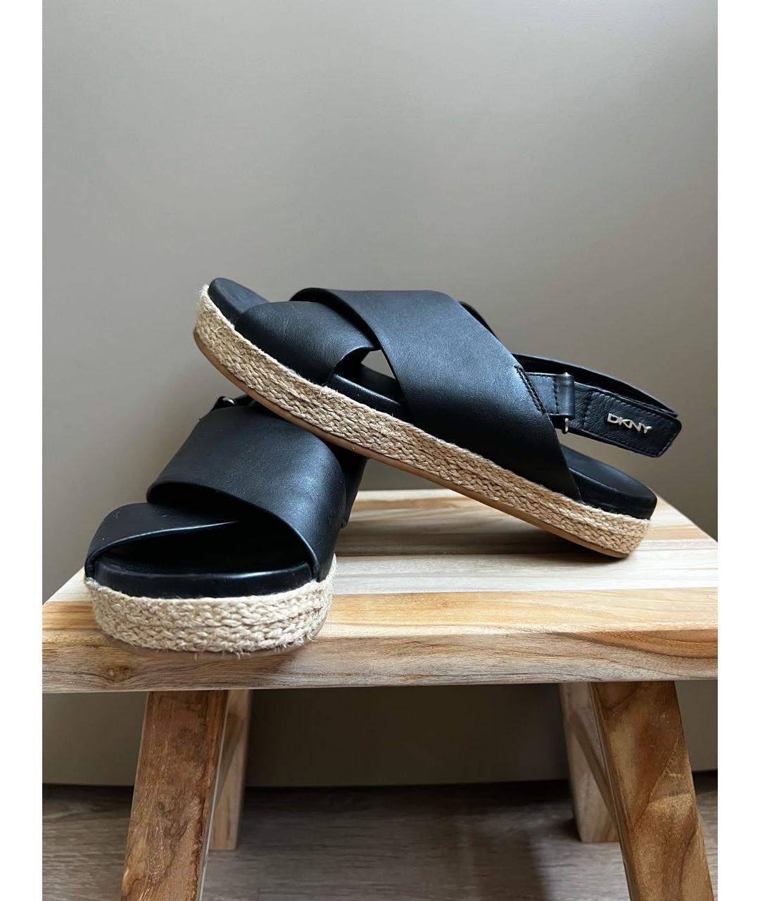 DKNY Черные кожаные сандалии, фото 2