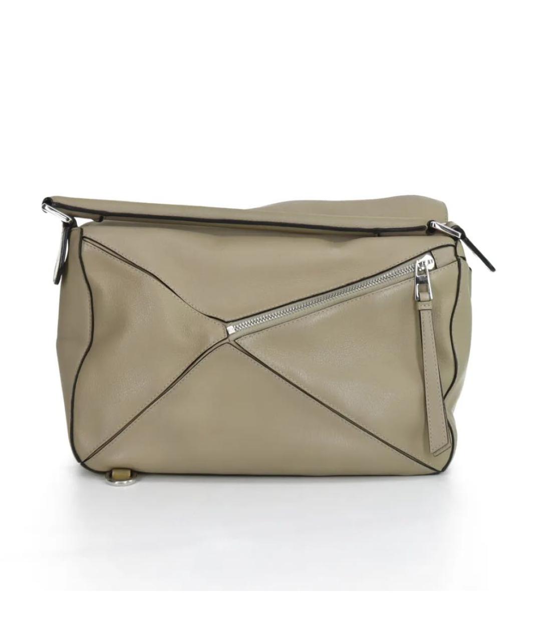 LOEWE Бежевая кожаная сумка через плечо, фото 3