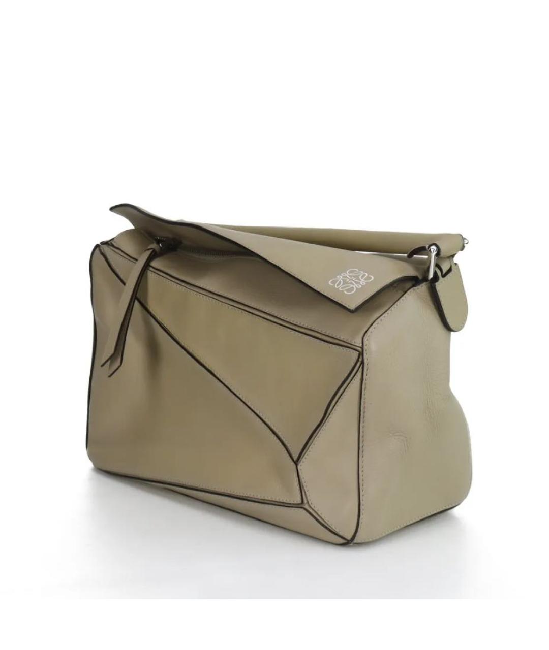 LOEWE Бежевая кожаная сумка через плечо, фото 4