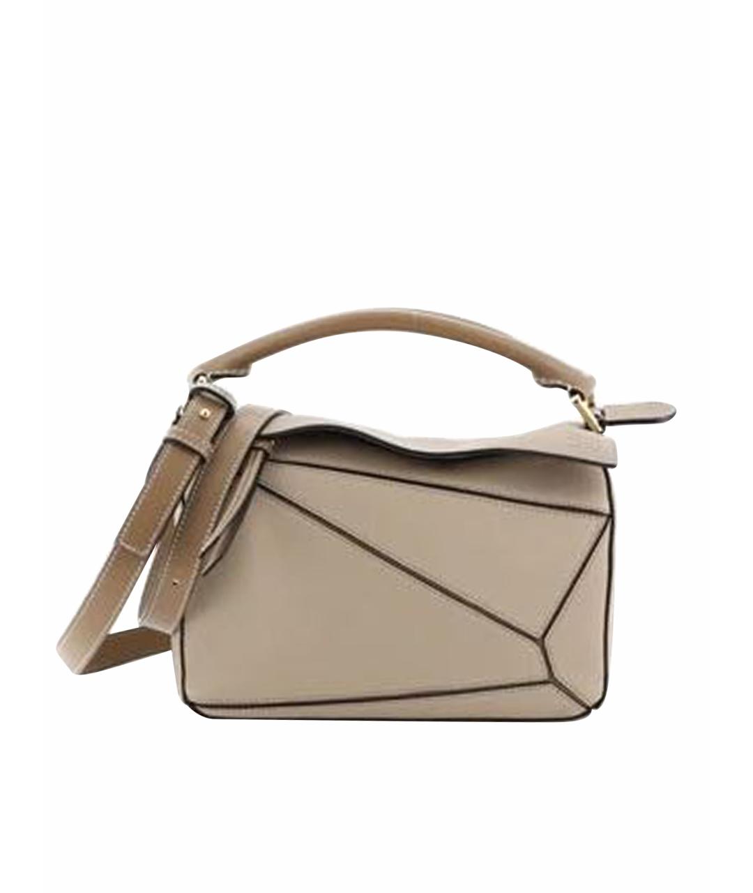 LOEWE Бежевая кожаная сумка через плечо, фото 1