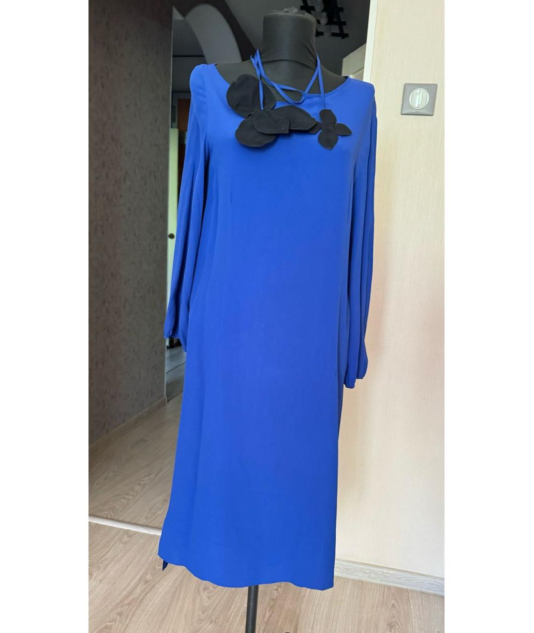 MARNI Синее ацетатное повседневное платье, фото 4