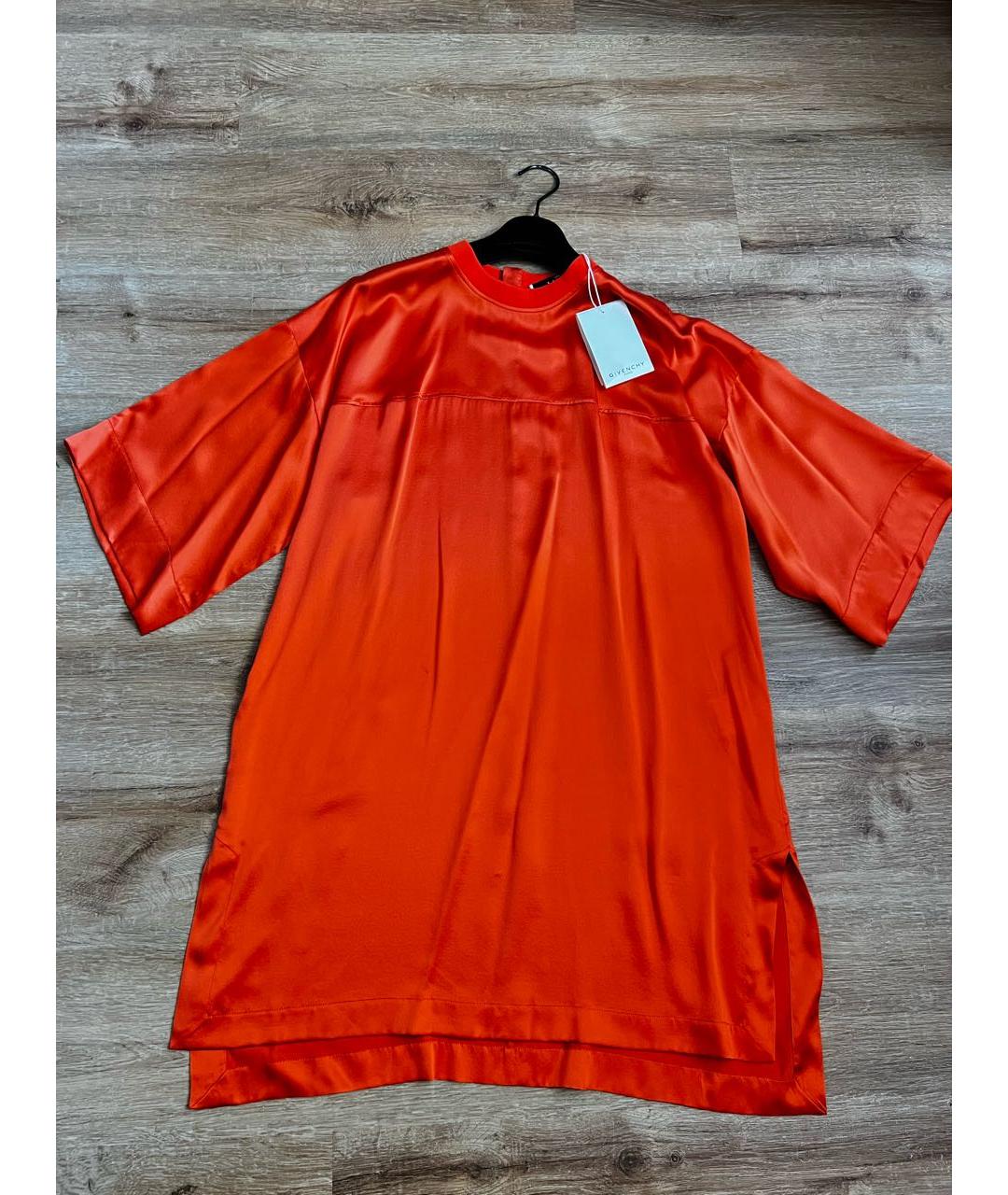GIVENCHY Оранжевое шелковое коктейльное платье, фото 7
