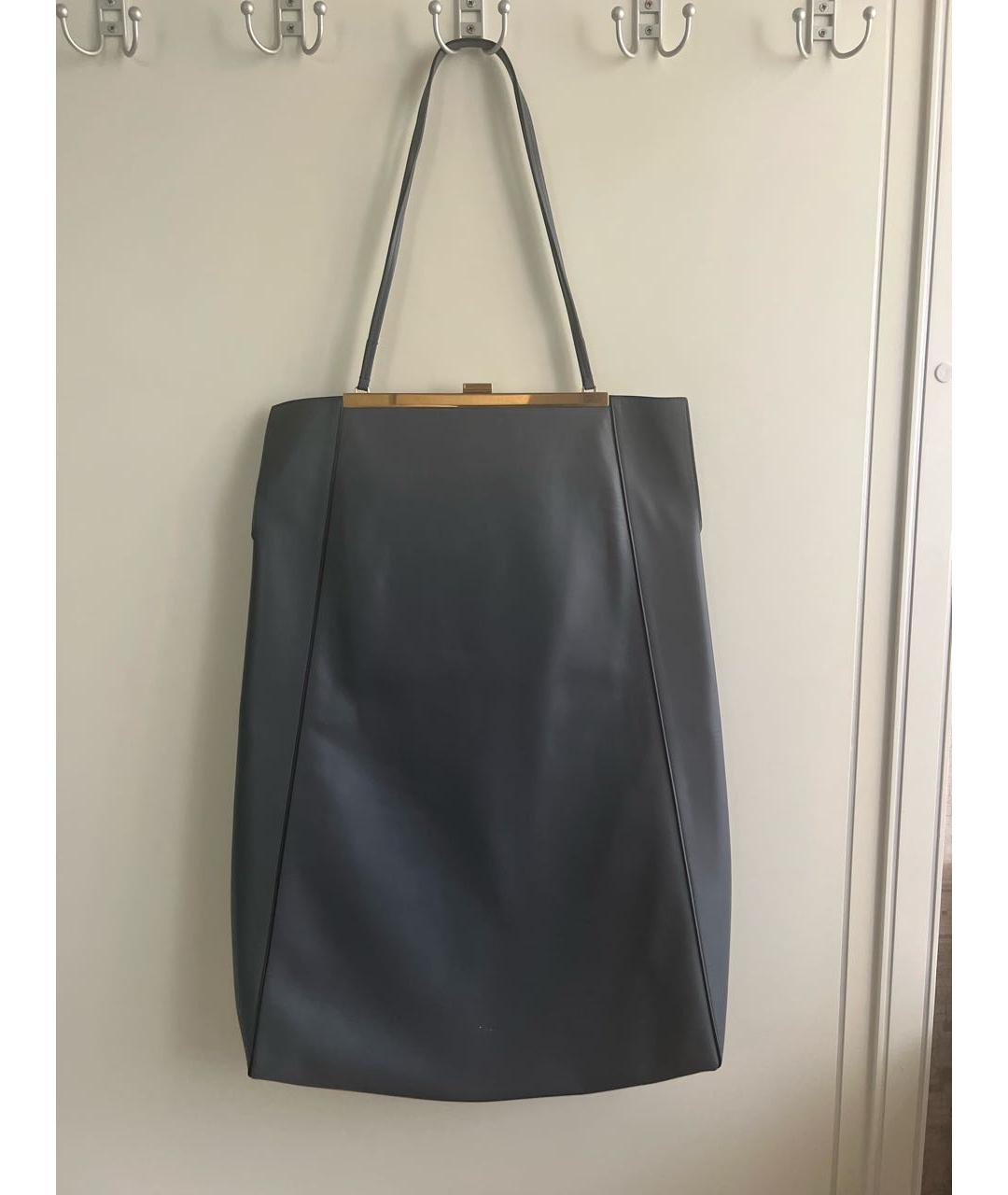 CELINE PRE-OWNED Антрацитовая кожаная сумка с короткими ручками, фото 6