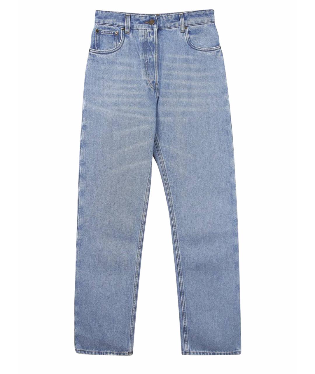 PRADA Голубые хлопковые прямые джинсы, фото 1