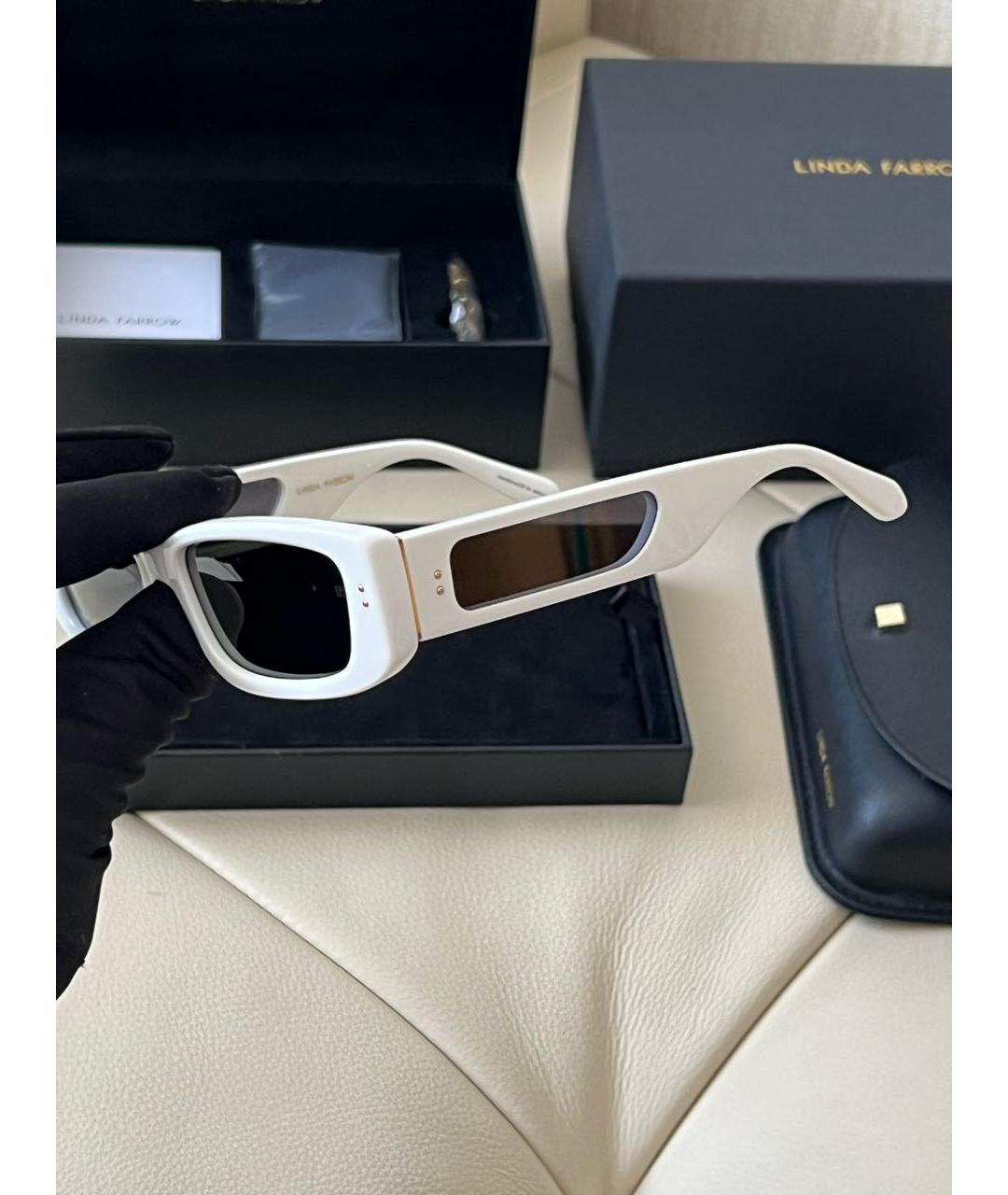 LINDA FARROW Белые солнцезащитные очки, фото 8