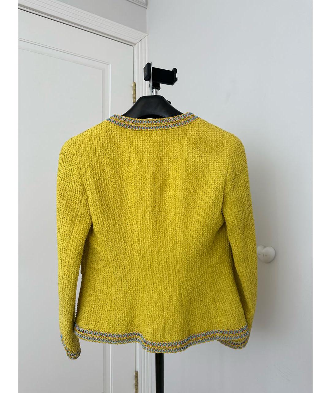 CHANEL PRE-OWNED Желтый хлопковый жакет/пиджак, фото 2