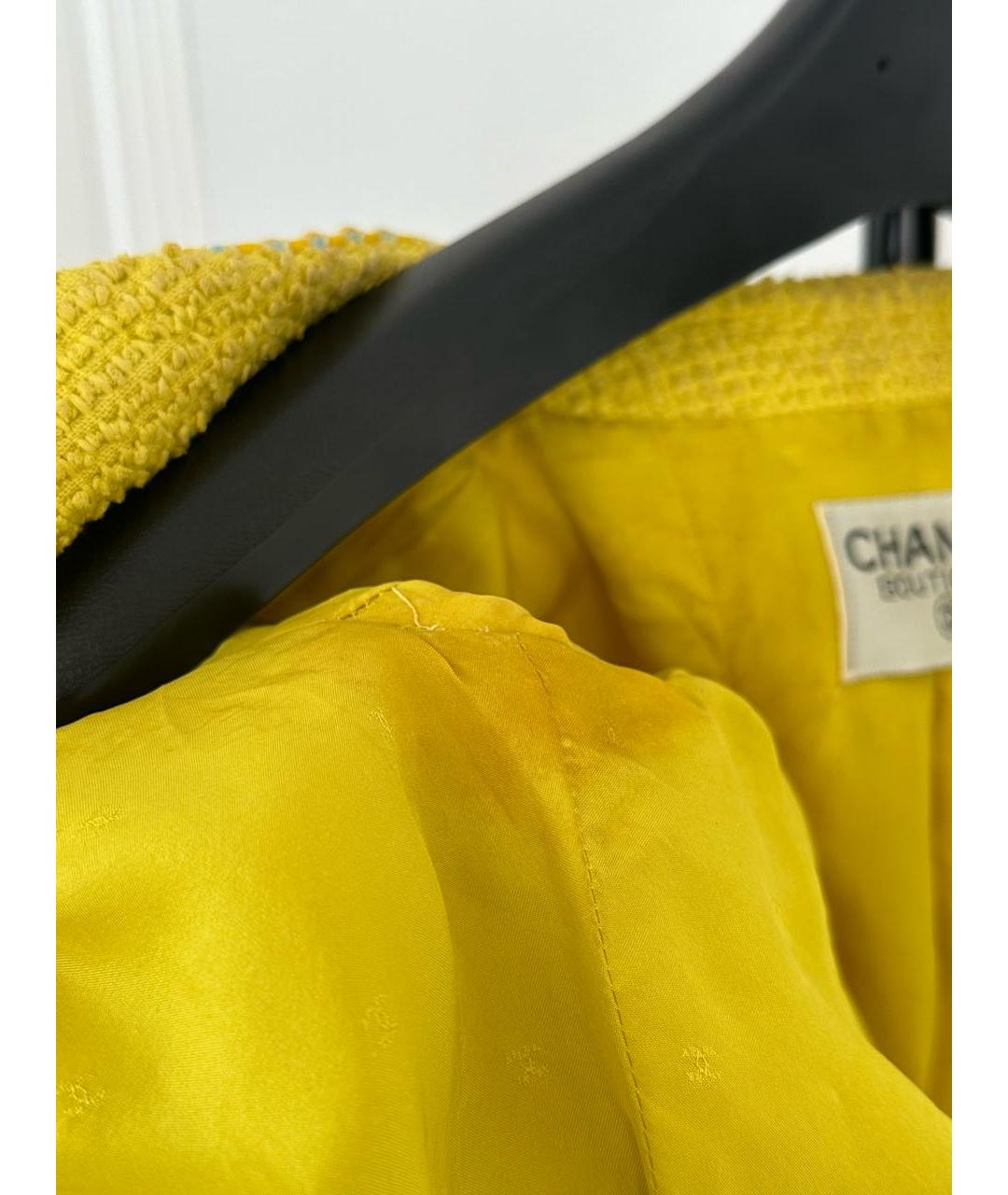 CHANEL PRE-OWNED Желтый хлопковый жакет/пиджак, фото 7