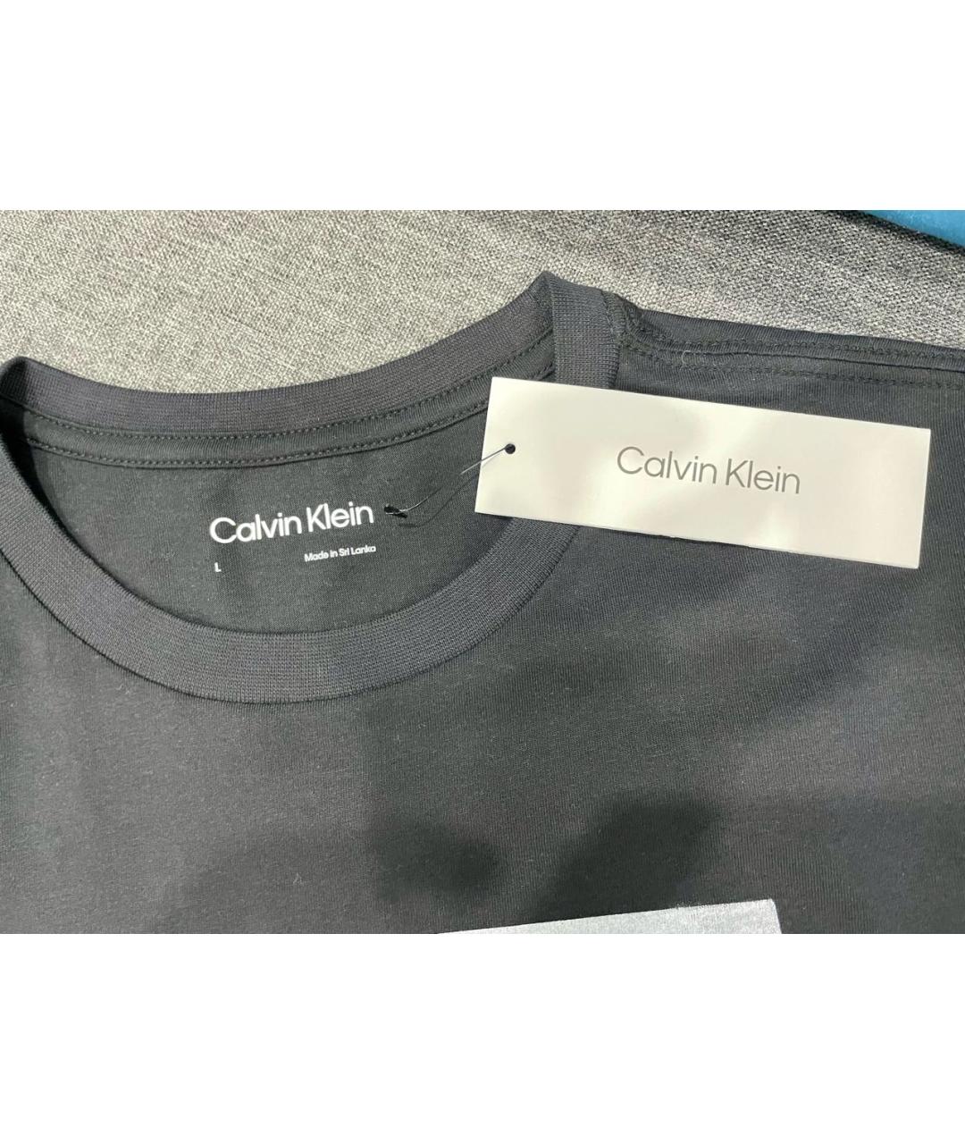 CALVIN KLEIN Черная хлопковая футболка, фото 3