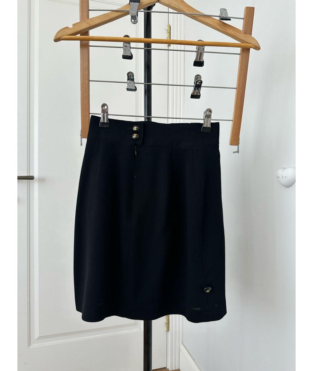 CHANEL PRE-OWNED Черная хлопковая юбка мини, фото 7