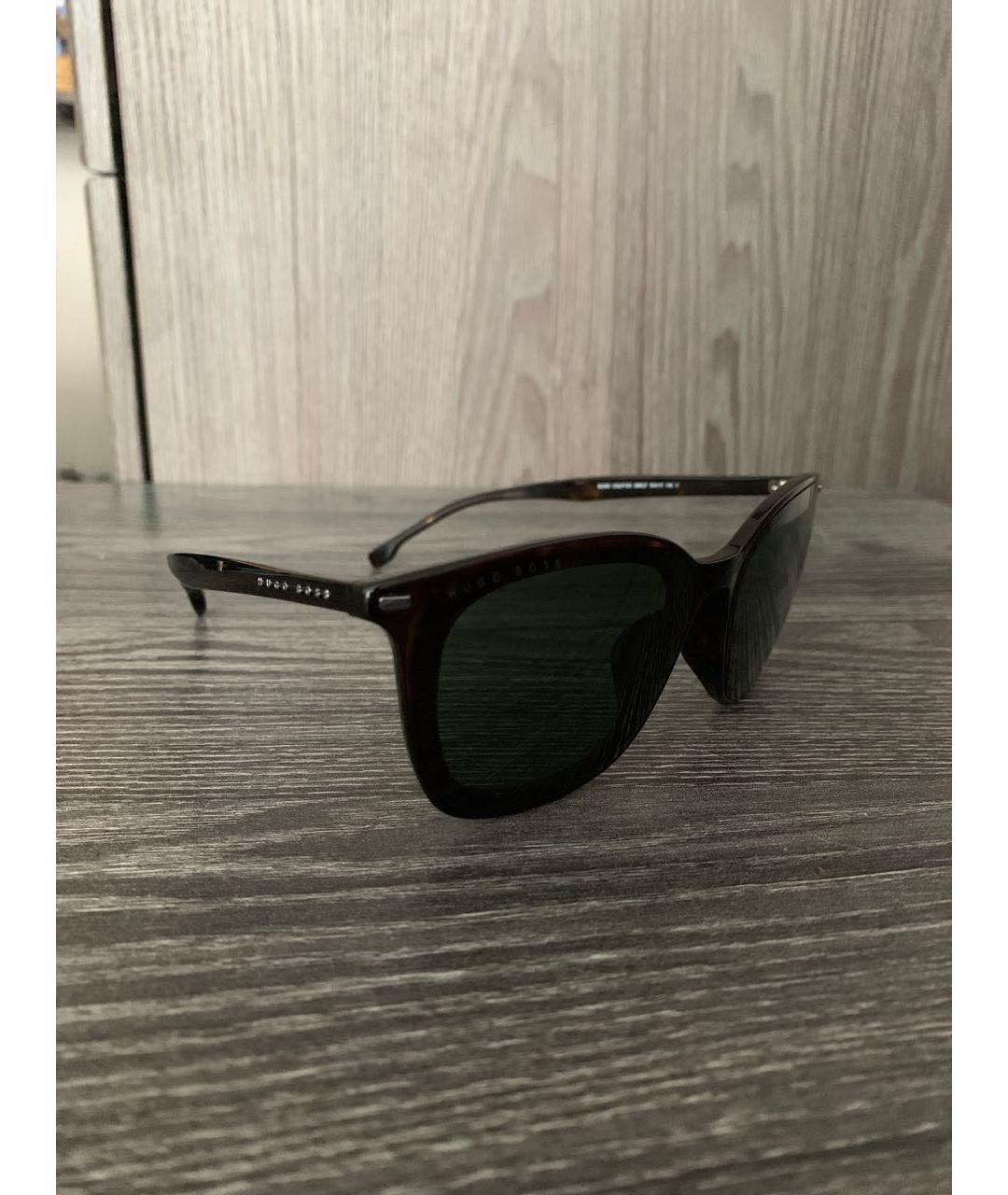 HUGO BOSS Коричневые пластиковые солнцезащитные очки, фото 2