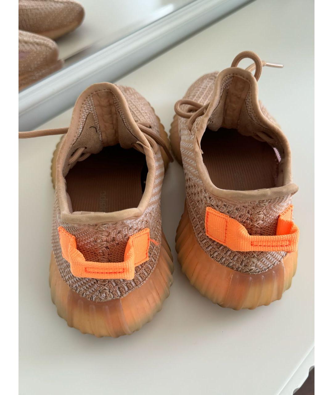ADIDAS YEEZY Оранжевое текстильные кроссовки, фото 4