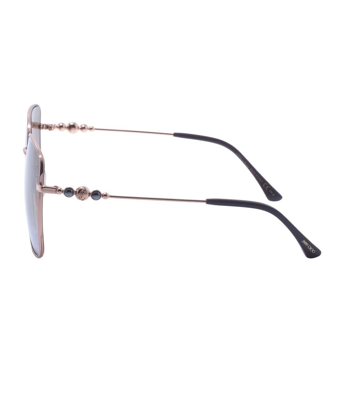 JIMMY CHOO Коричневые металлические солнцезащитные очки, фото 3