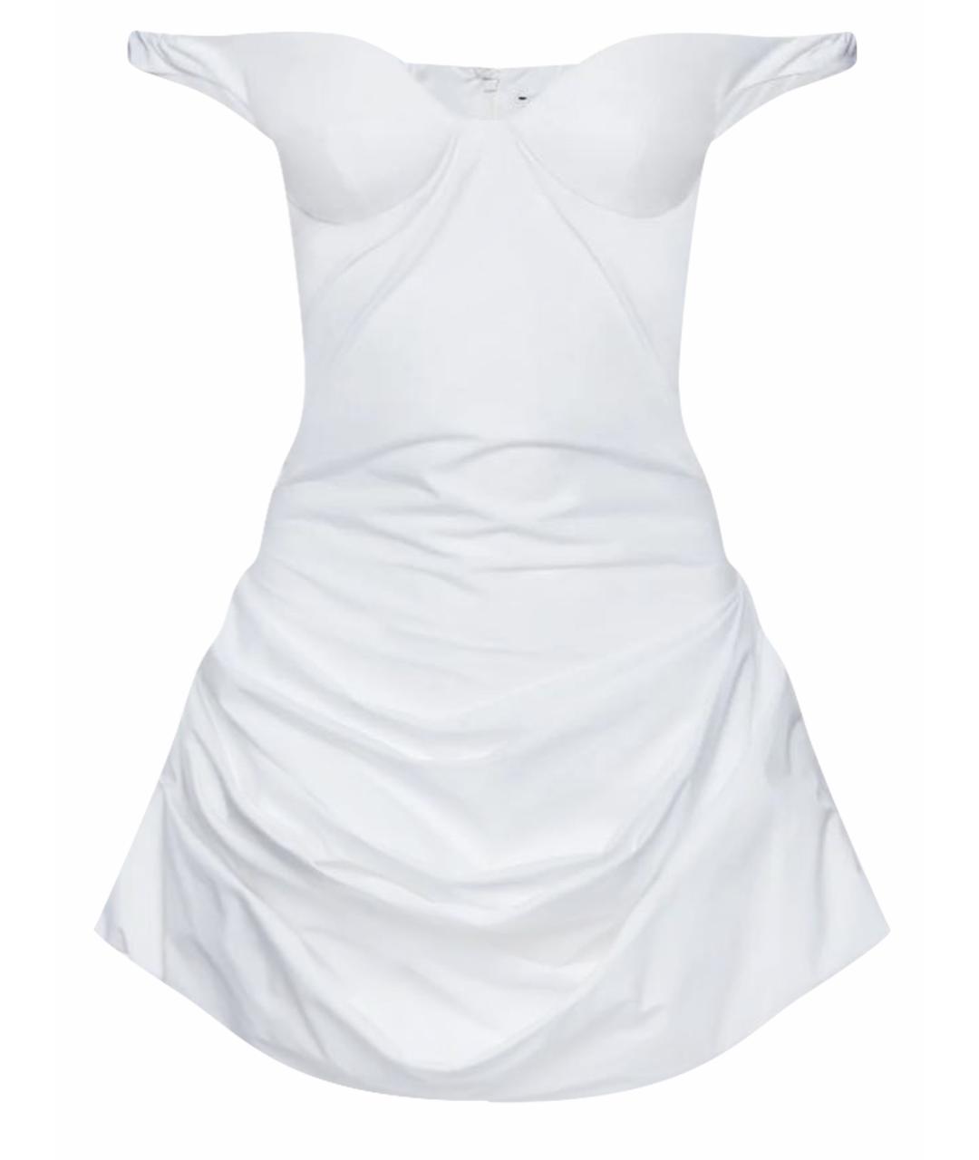 MAGDA BUTRYM Белое хлопковое коктейльное платье, фото 1