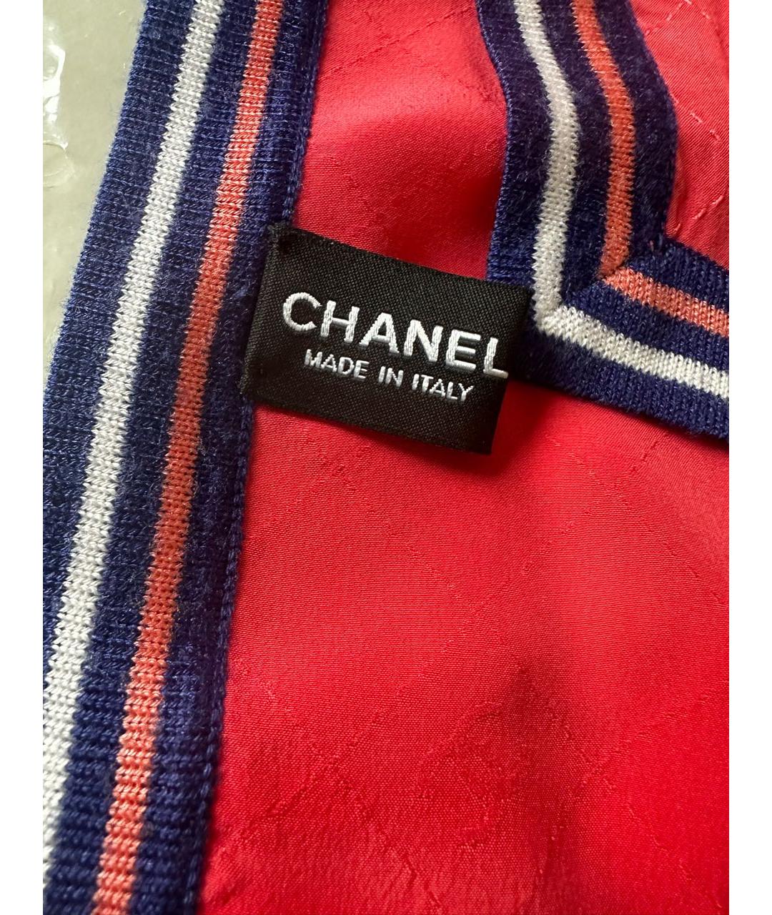 CHANEL PRE-OWNED Коралловый шелковый платок, фото 7