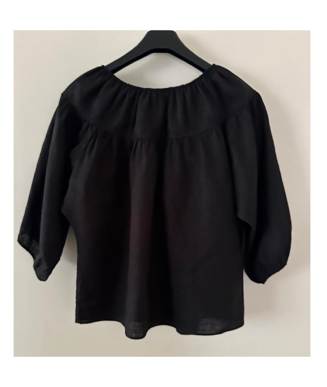 CHLOE Черная льняная блузы, фото 2