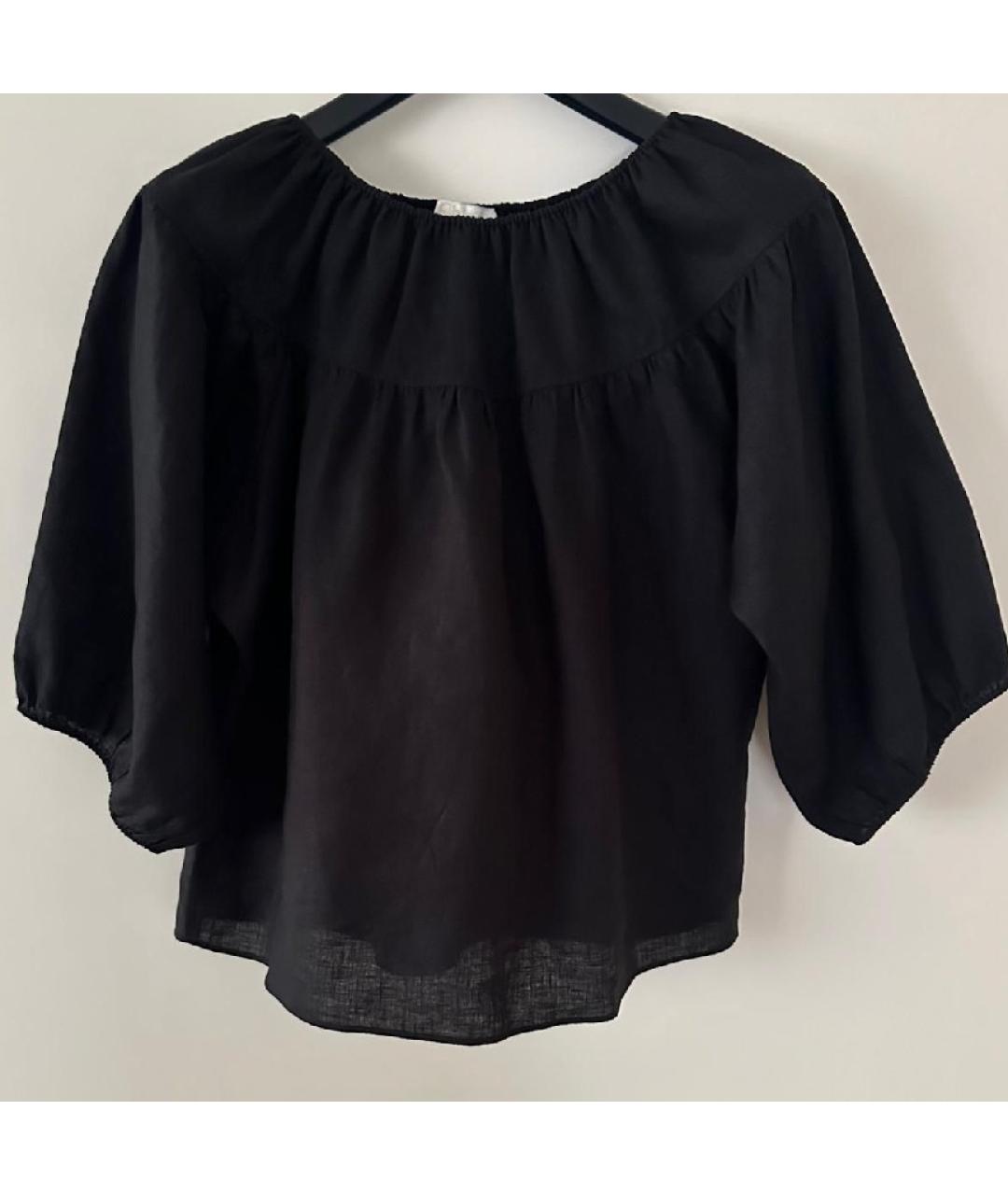 CHLOE Черная льняная блузы, фото 5