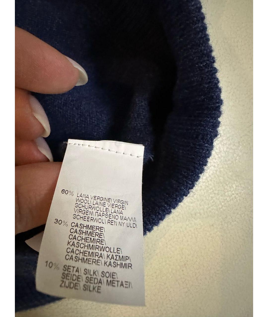 BRUNELLO CUCINELLI Синий кашемировый джемпер / свитер, фото 7