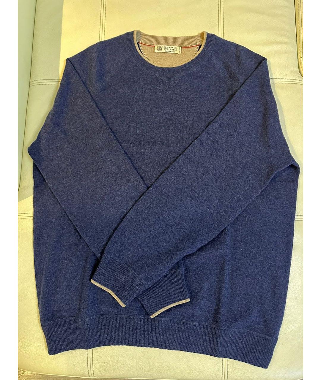 BRUNELLO CUCINELLI Синий кашемировый джемпер / свитер, фото 6