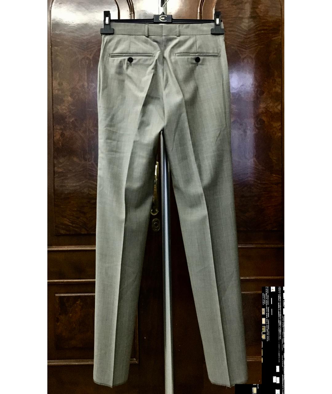 CHRISTIAN LACROIX Серые шерстяные классические брюки, фото 2