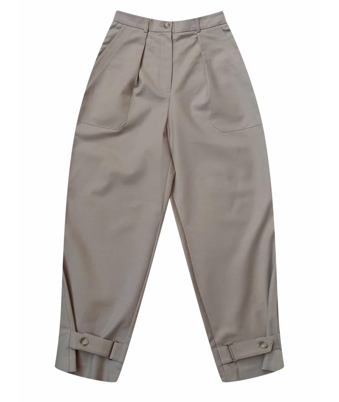 12 STOREEZ Бежевые хлопковые прямые брюки, фото 1