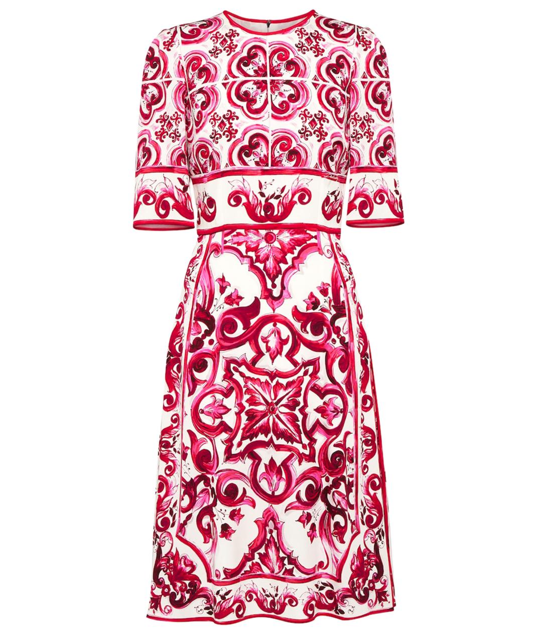 DOLCE&GABBANA Розовое шелковое повседневное платье, фото 1
