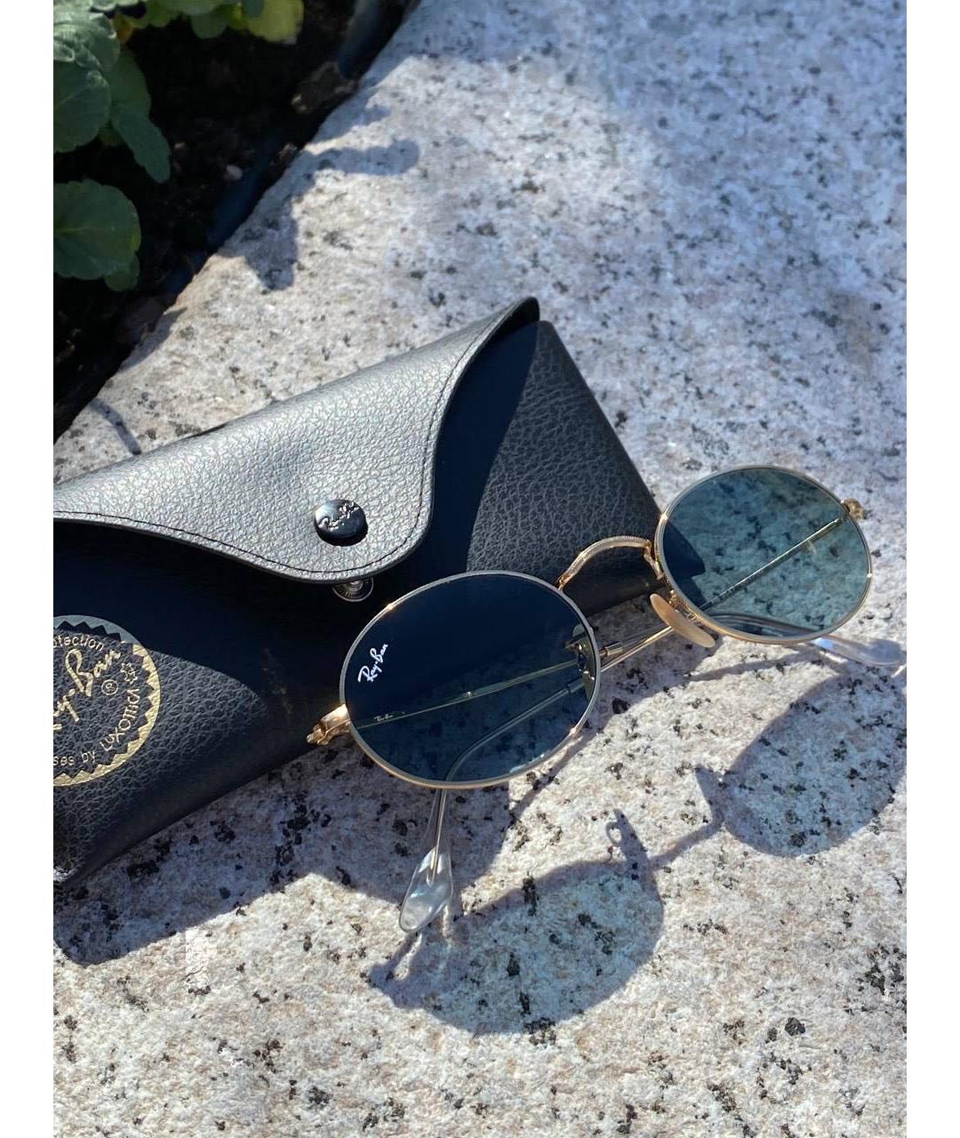 RAY BAN Голубые металлические солнцезащитные очки, фото 2