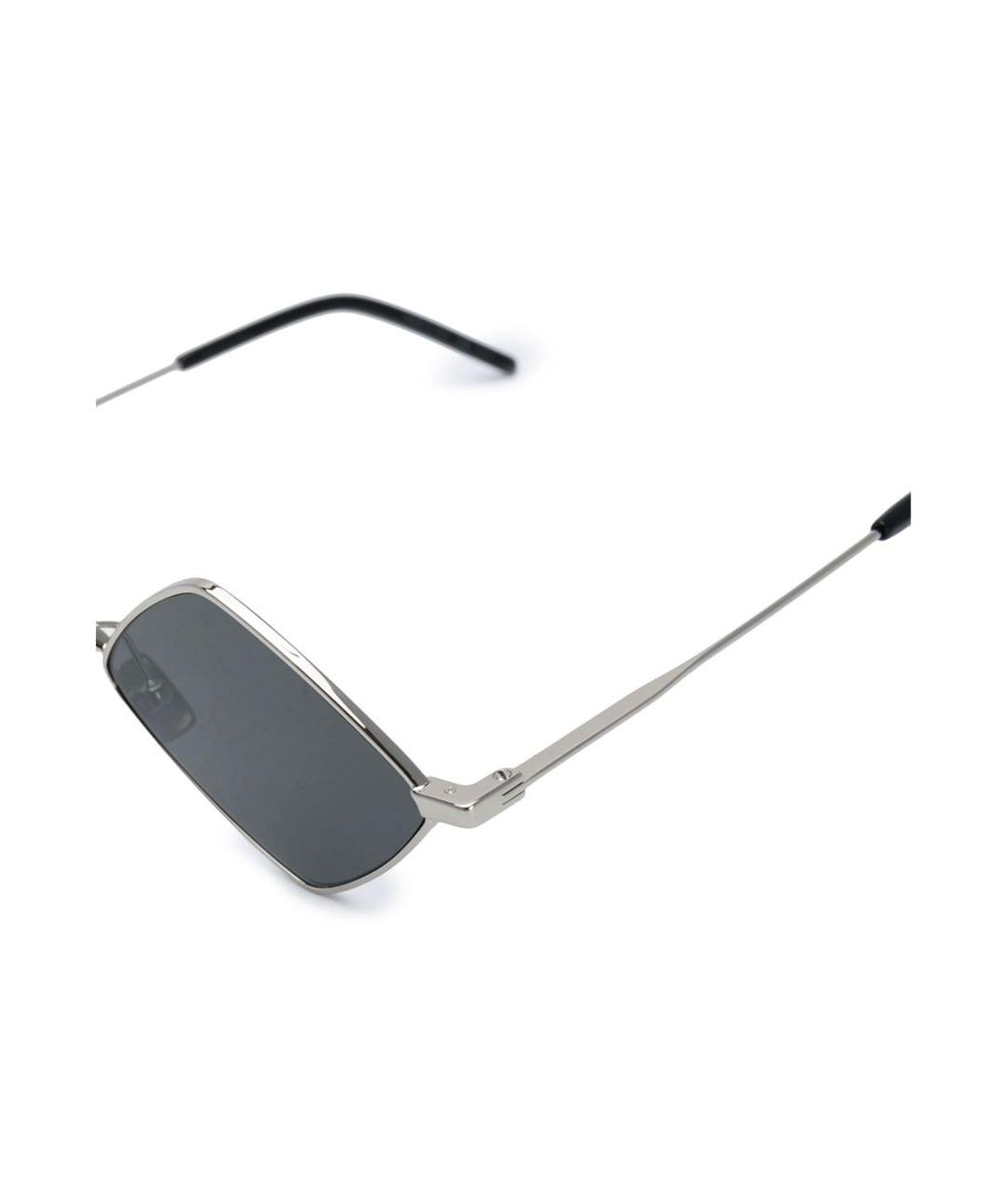 SAINT LAURENT Серебряные металлические солнцезащитные очки, фото 3