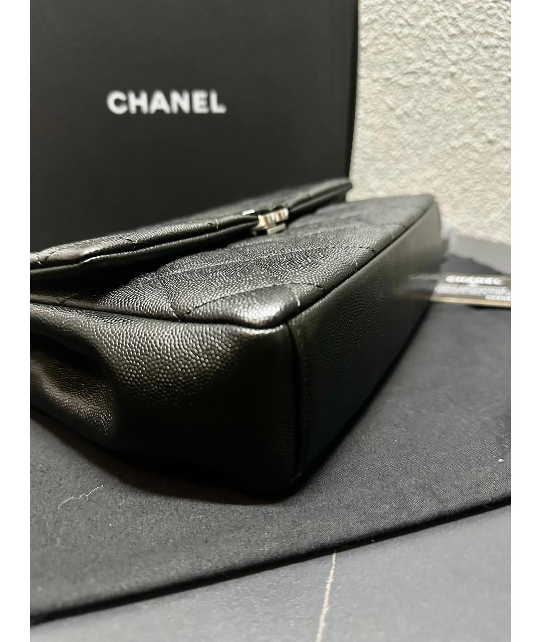 CHANEL PRE-OWNED Черная кожаная сумка через плечо, фото 6