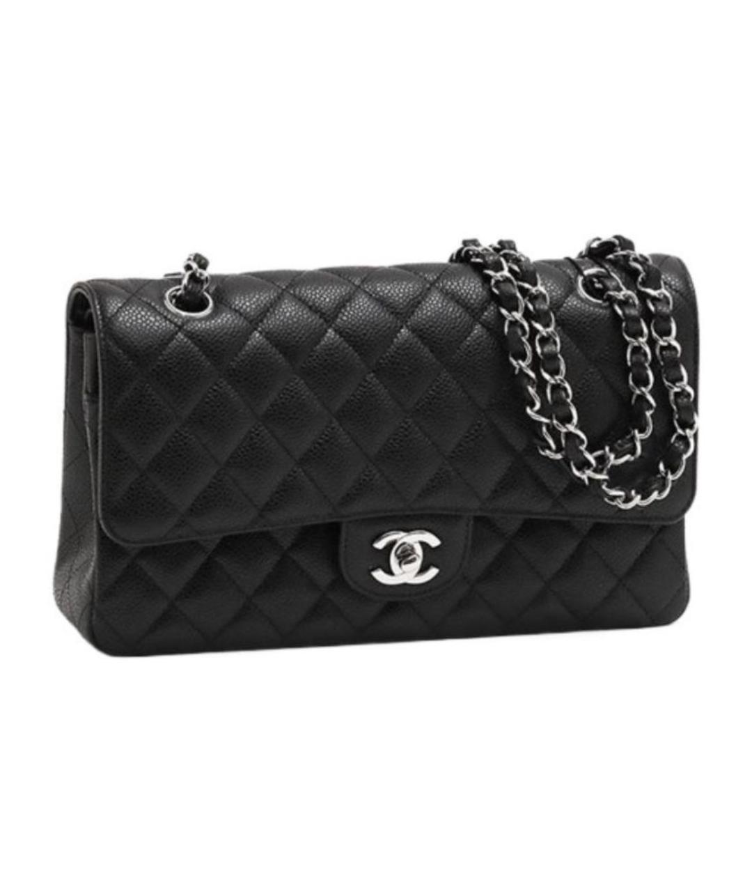 CHANEL PRE-OWNED Черная кожаная сумка через плечо, фото 4