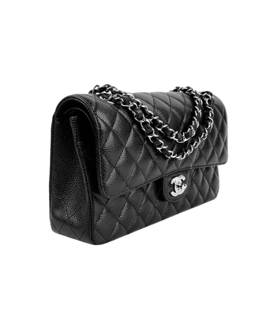 CHANEL PRE-OWNED Черная кожаная сумка через плечо, фото 2