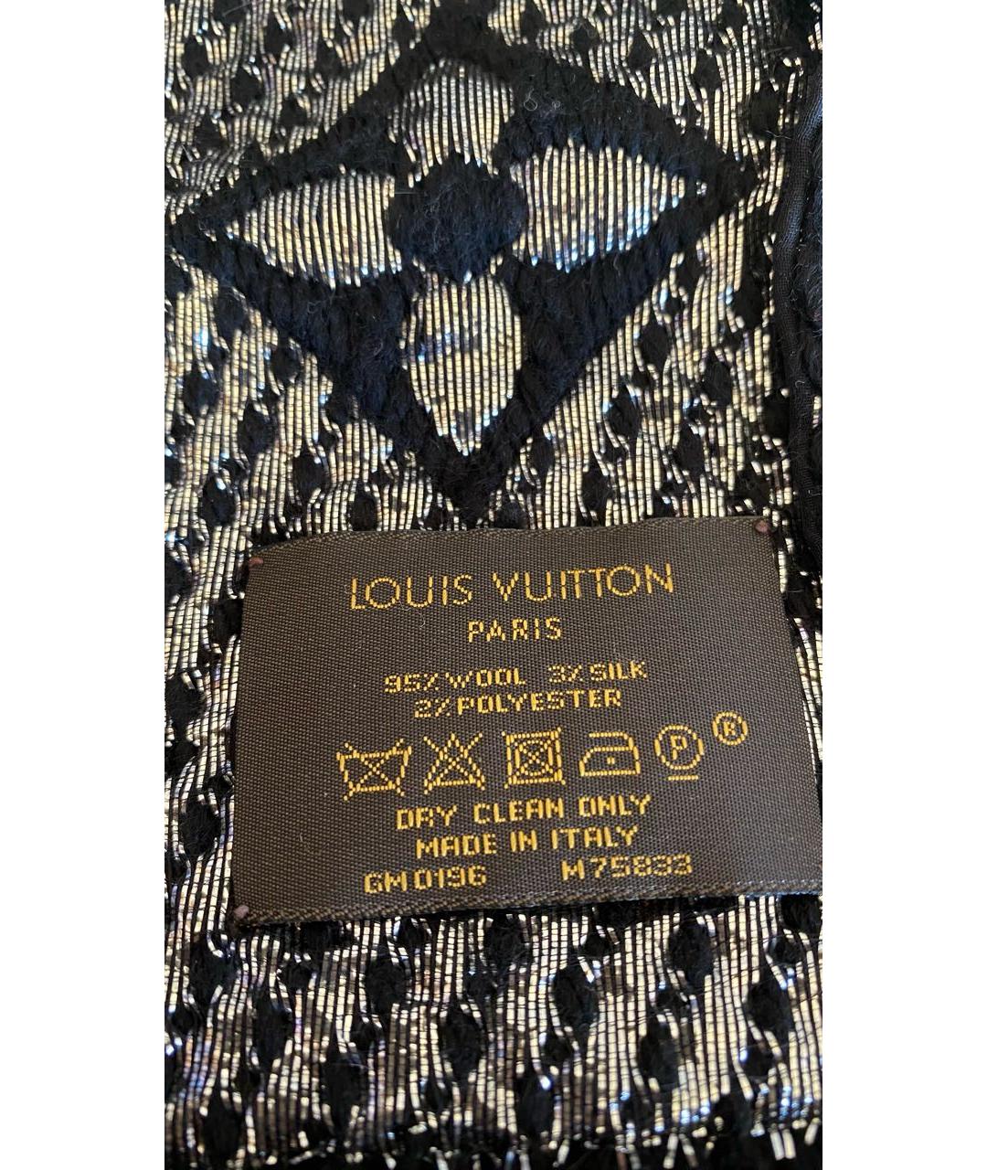 LOUIS VUITTON PRE-OWNED Черный шерстяной шарф, фото 3