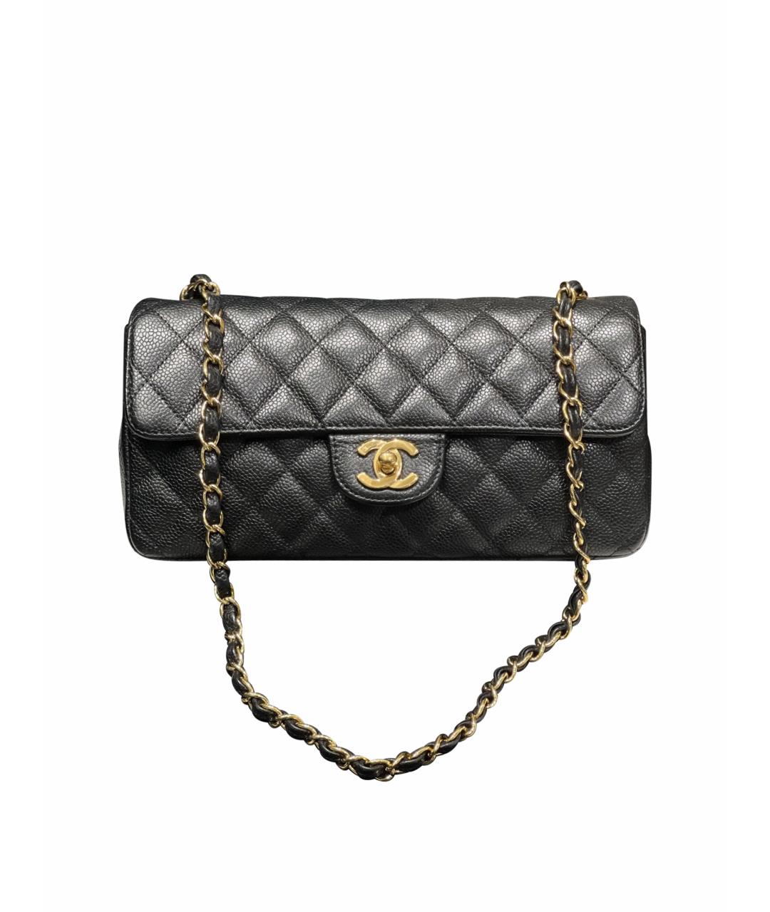 CHANEL PRE-OWNED Черная кожаная сумка через плечо, фото 1