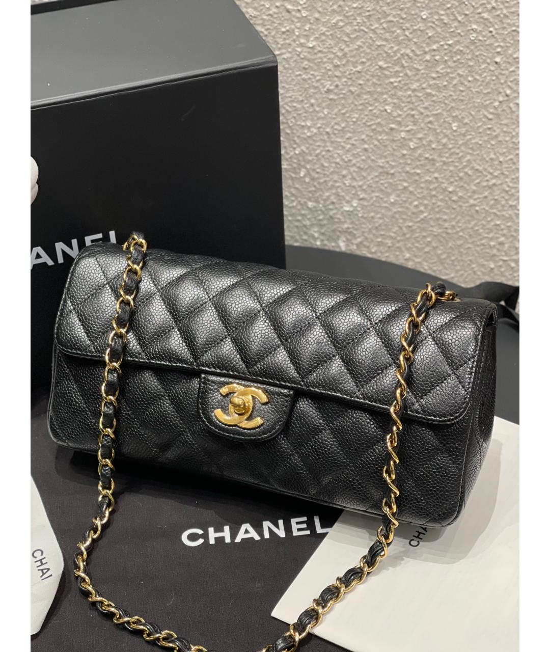 CHANEL PRE-OWNED Черная кожаная сумка через плечо, фото 6