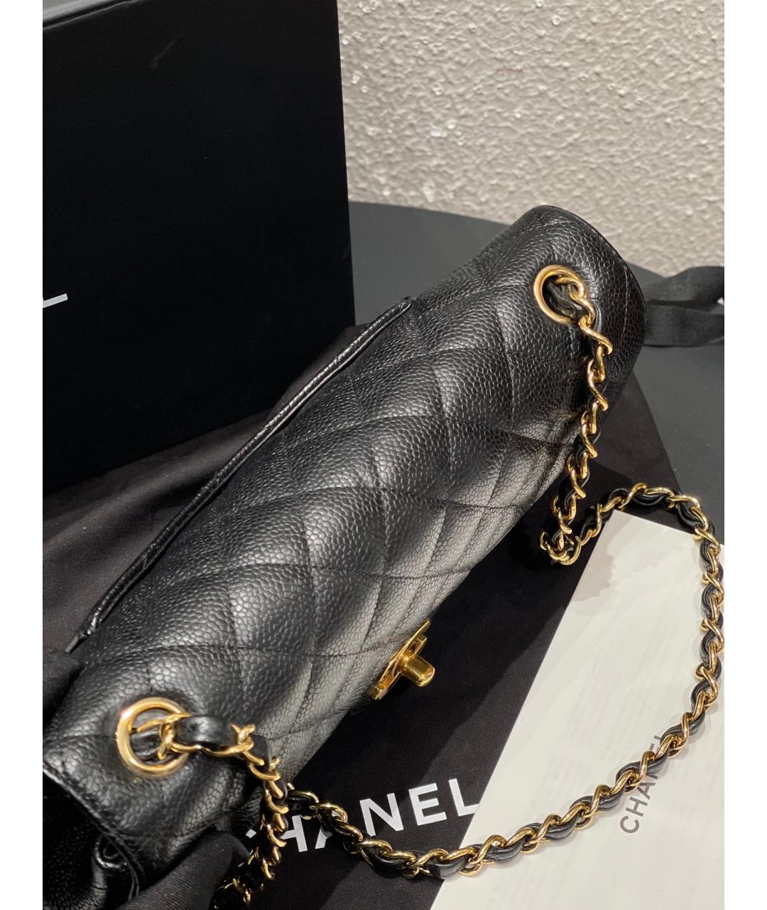 CHANEL PRE-OWNED Черная кожаная сумка через плечо, фото 7