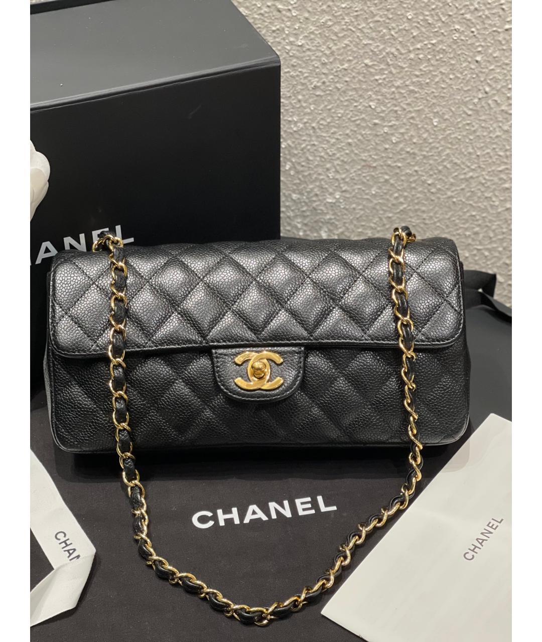 CHANEL PRE-OWNED Черная кожаная сумка через плечо, фото 10