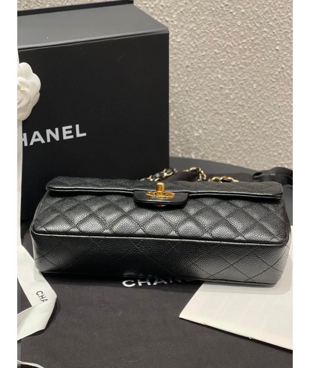 CHANEL PRE-OWNED Черная кожаная сумка через плечо, фото 4