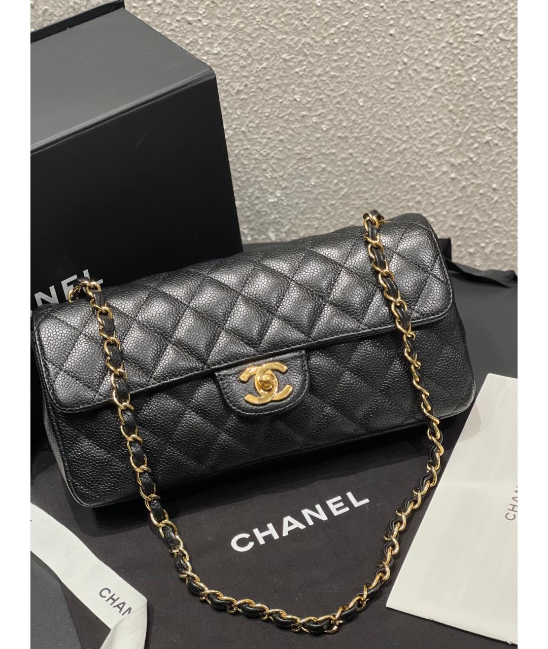 CHANEL PRE-OWNED Черная кожаная сумка через плечо, фото 2