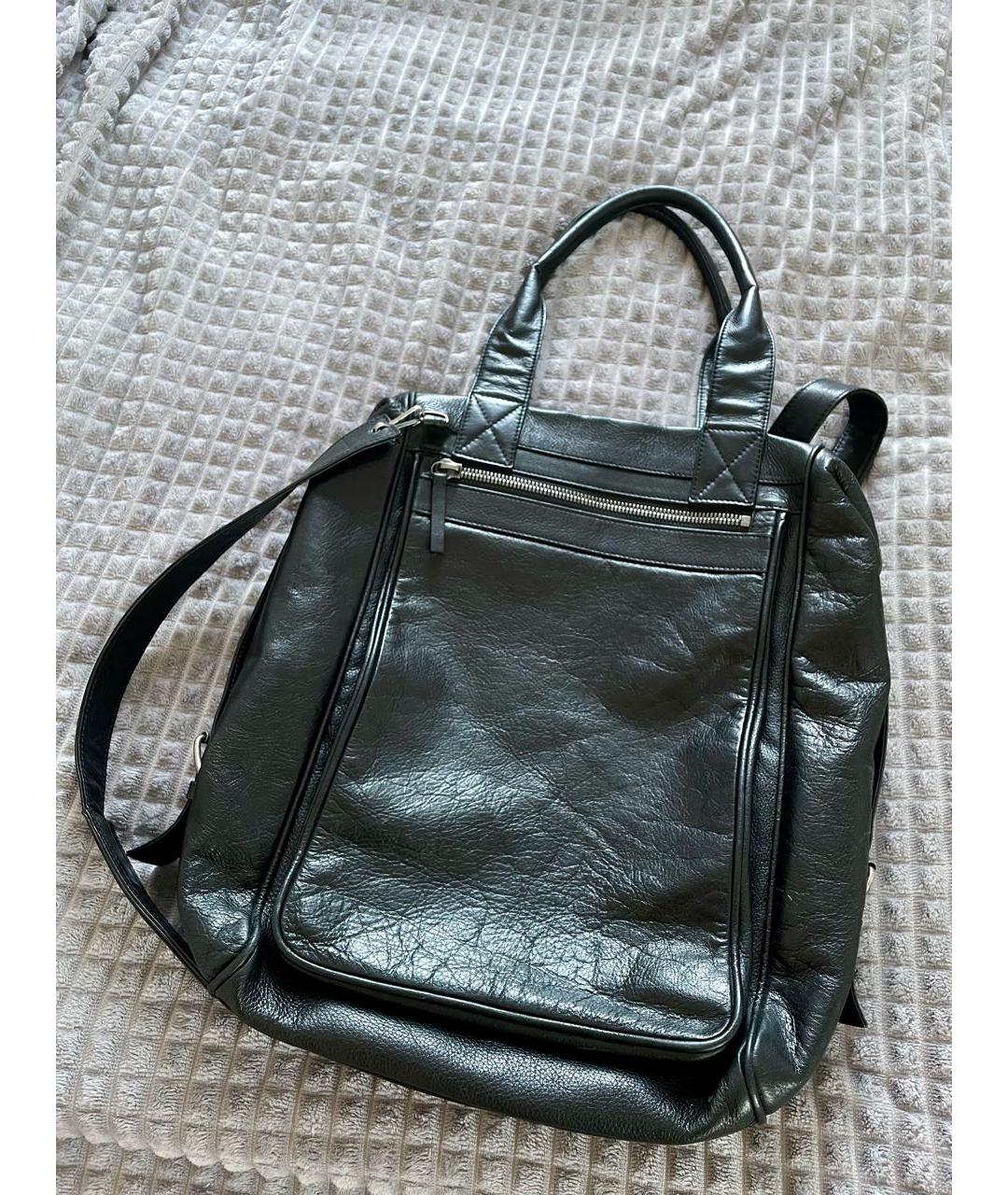 ANN DEMEULEMEESTER Черная кожаная сумка на плечо, фото 6