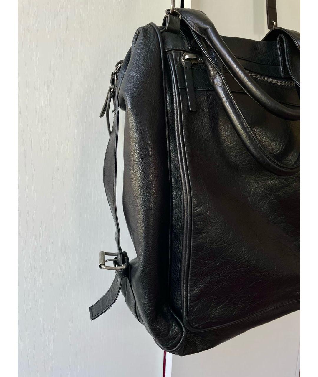 ANN DEMEULEMEESTER Черная кожаная сумка на плечо, фото 2