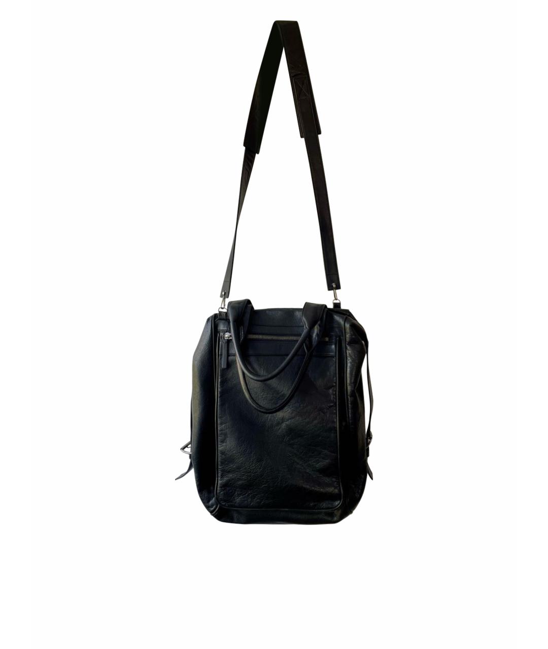 ANN DEMEULEMEESTER Черная кожаная сумка на плечо, фото 1