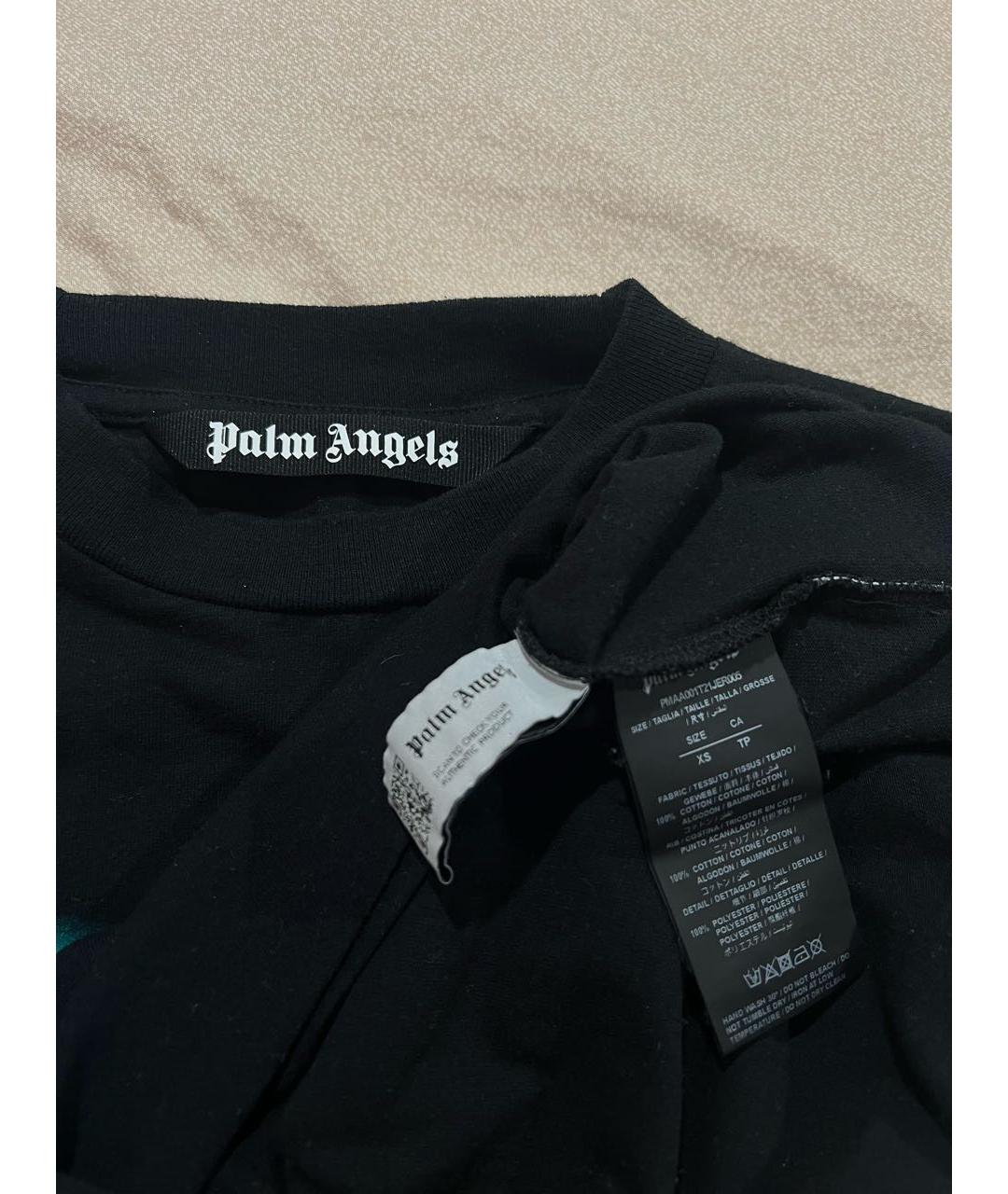 PALM ANGELS Черная хлопковая футболка, фото 3