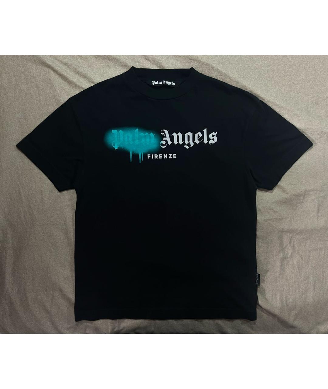 PALM ANGELS Черная хлопковая футболка, фото 4