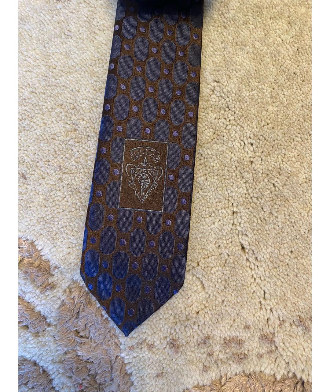 GUCCI Синий шелковый галстук, фото 5